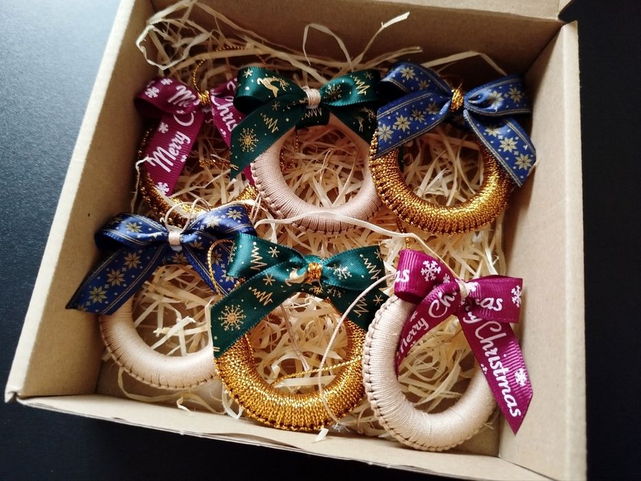 Zawieszki świąteczne handmade – komplet 6 sztuk