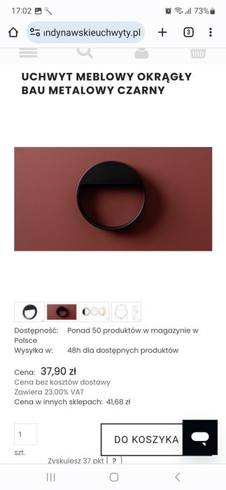 Uchwyt meblowy czarny