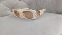Burberry okulary przeciwsłoneczne BB ZLOTE białe ecru