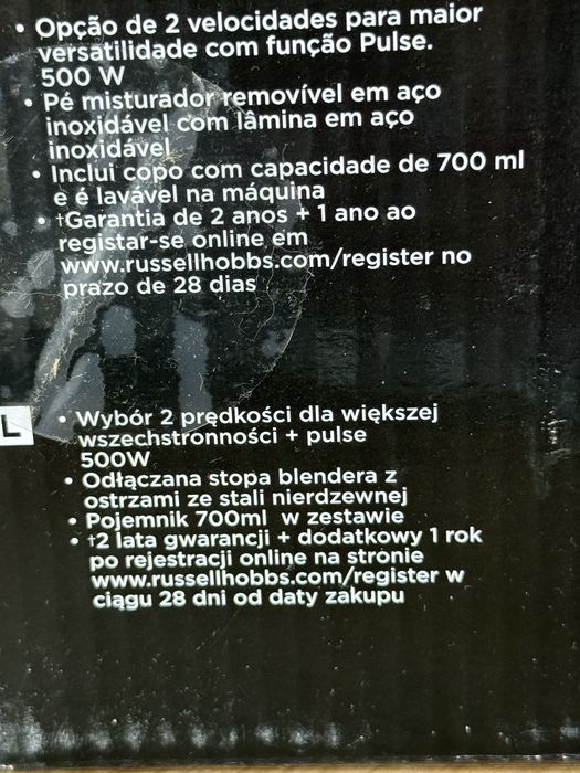 Blender ręczny Russell Hobbs Desire 500W – nowy, z pojemnikiem