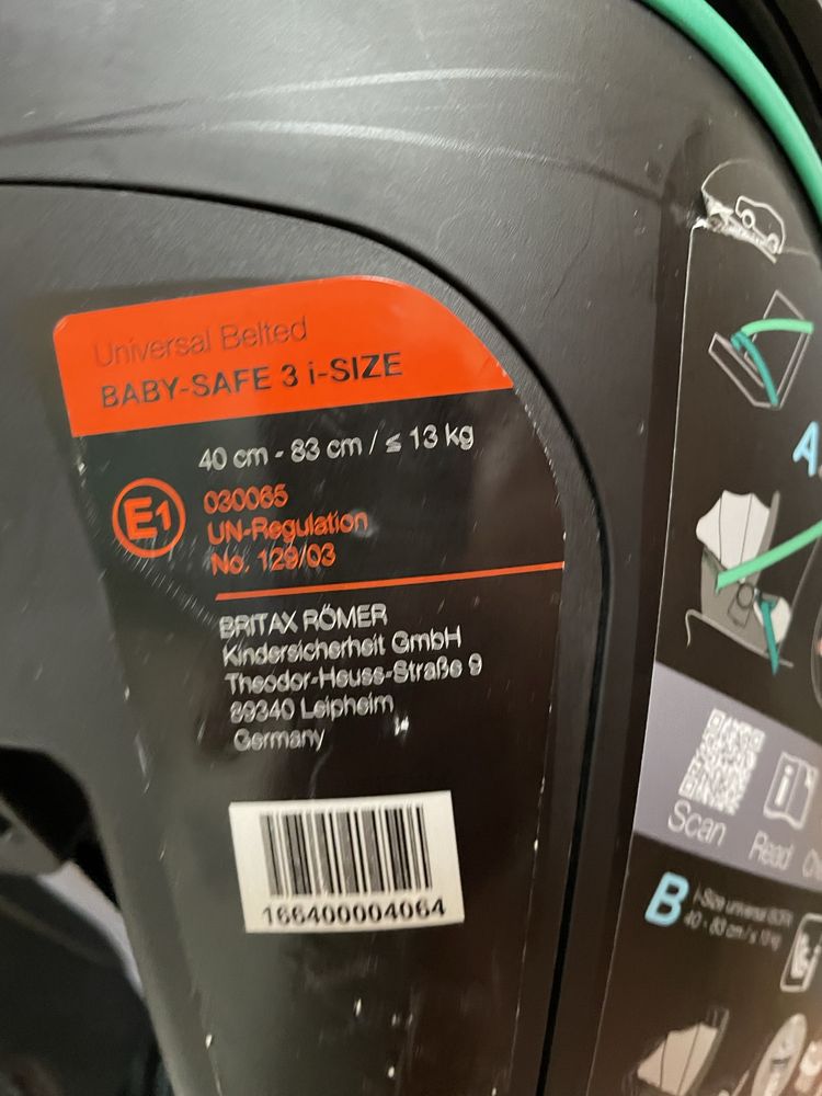 Автокрісло автолюлька Britax Römer BABY-SAFE3 i-SIZE (Midnight Grey)