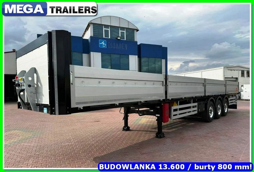 BUDOWLANA 13.600 mm, burty alum 800 mm STRONG - HEAVY!!!  GOTOWA do jazdy !!! Burtowa h=800 mm, pokład 13.600 mm, ład. 39.000 T!