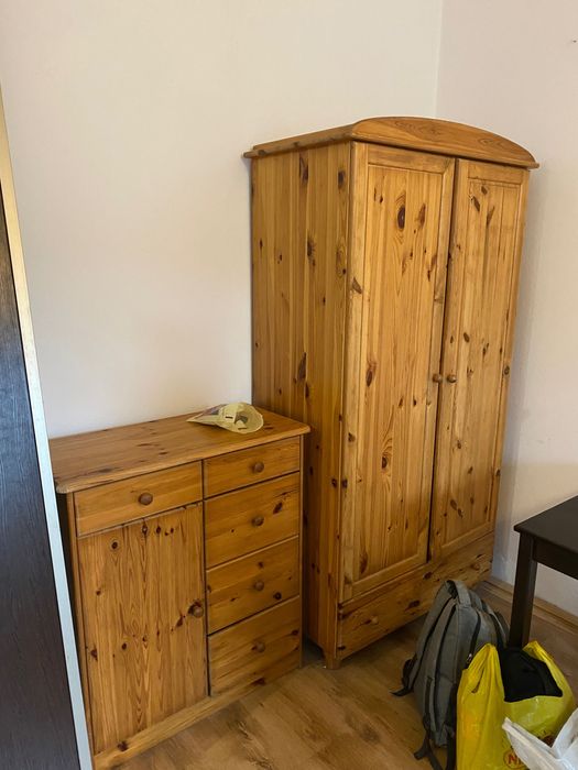 Meble sosnowe komoda + szafa