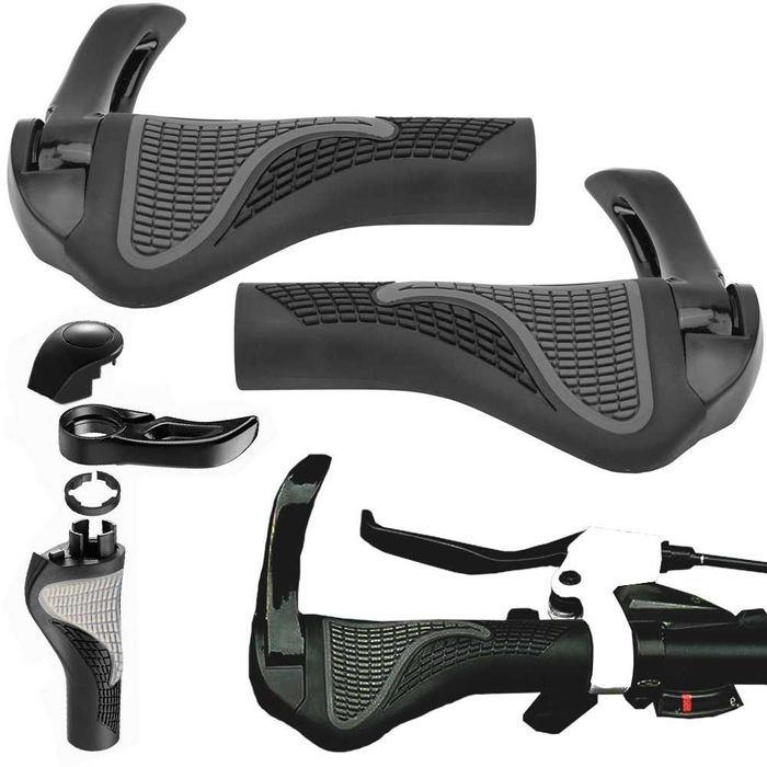 CHWYTY ROWEROWE ROGI GRIPY gumowe rączki z rogami WYGODNE Dobra Jakość