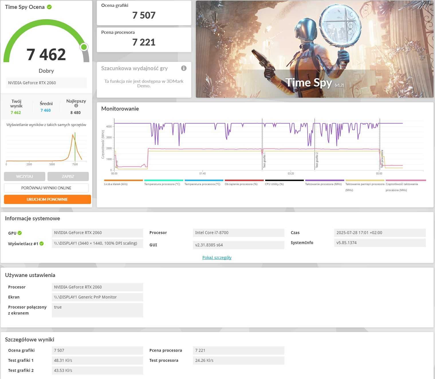 Intel I7 8700 + MSI Z390 Tomahawk + GoodRam 16GB + Fera 3