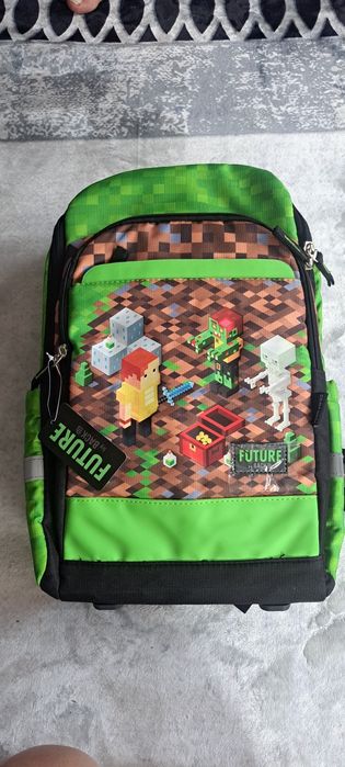 Nowy Plecak szkolny GAME LEVEL dla fana Minecraft chłopięcy usztywnian