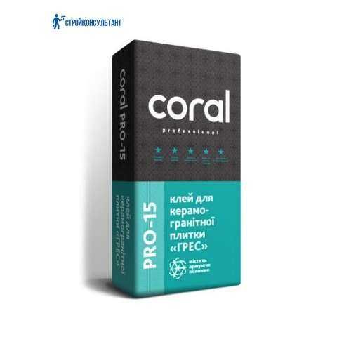 Coral PRO, Клея, Стяжка, Клей для теплоизоляции, ЦПС итд..
