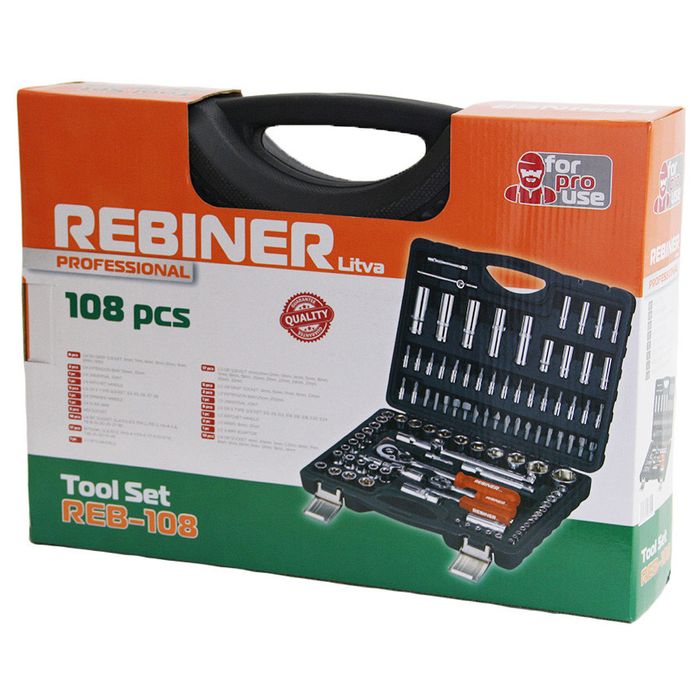 Набір головок з трищіткою 108 одиниць Rebiner