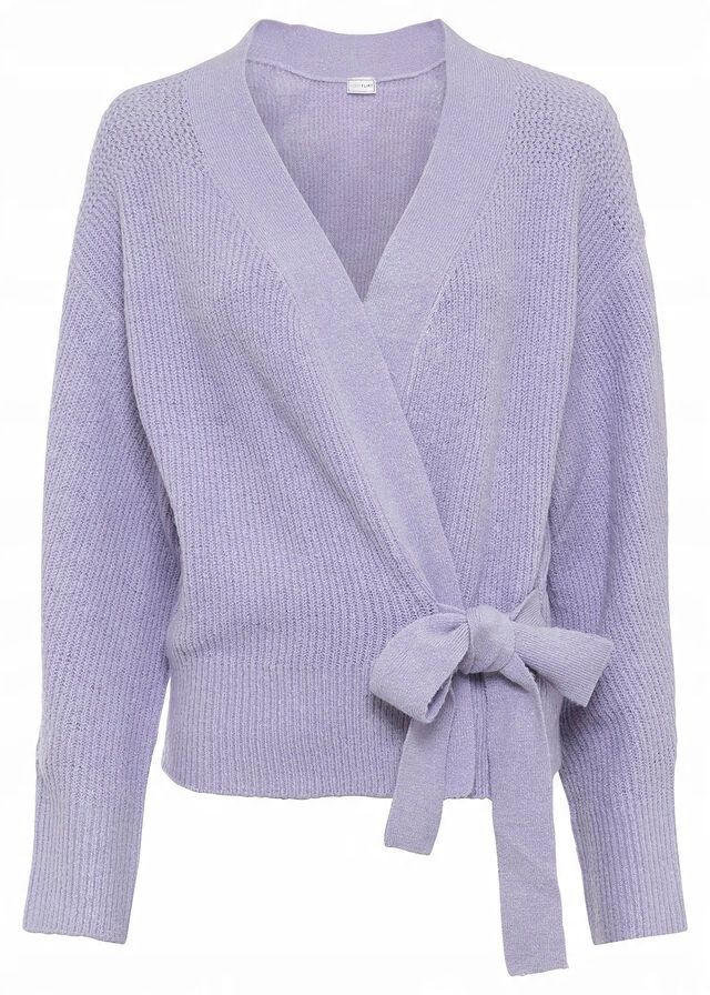 B.P.C Sweter koprtowy fioletowy z wiązaniem ^48/50
