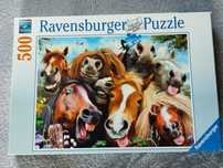 Puzzle Ravensburger Selfie na farmie Wesołe konie 498 klocków