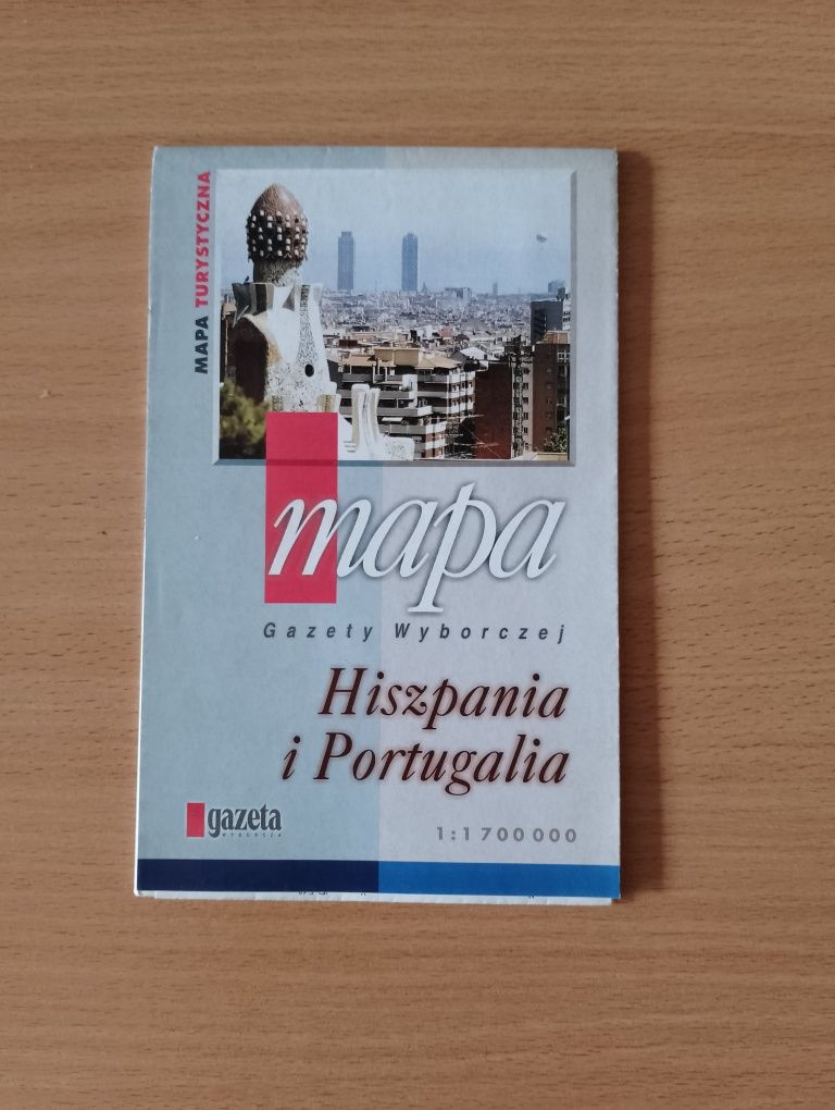 Mapa papierowa HISZPANIA i PORTUGALIA, turystyczna składana, wycieczki