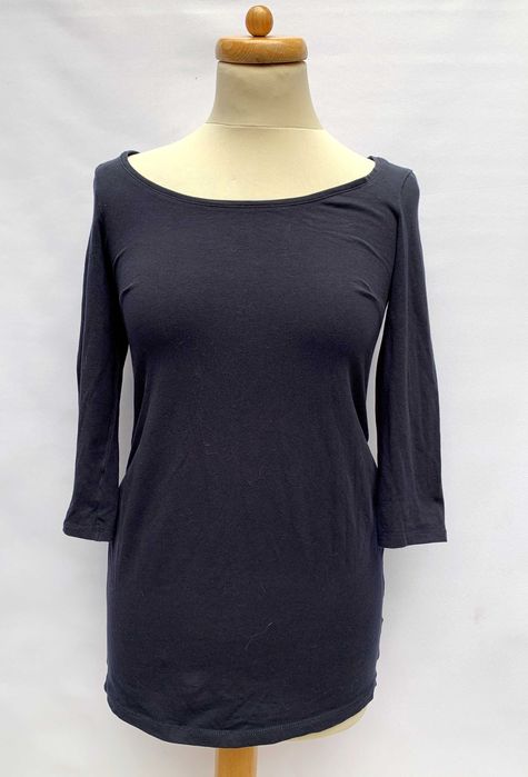 Bluzka Ciążowa H&M Mama S 36 Granatowa Ciąża Brzuszek