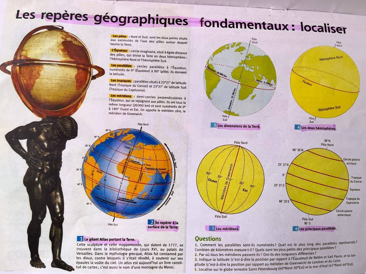 Matematyka+Geografia po francusku dla 6 klasy
