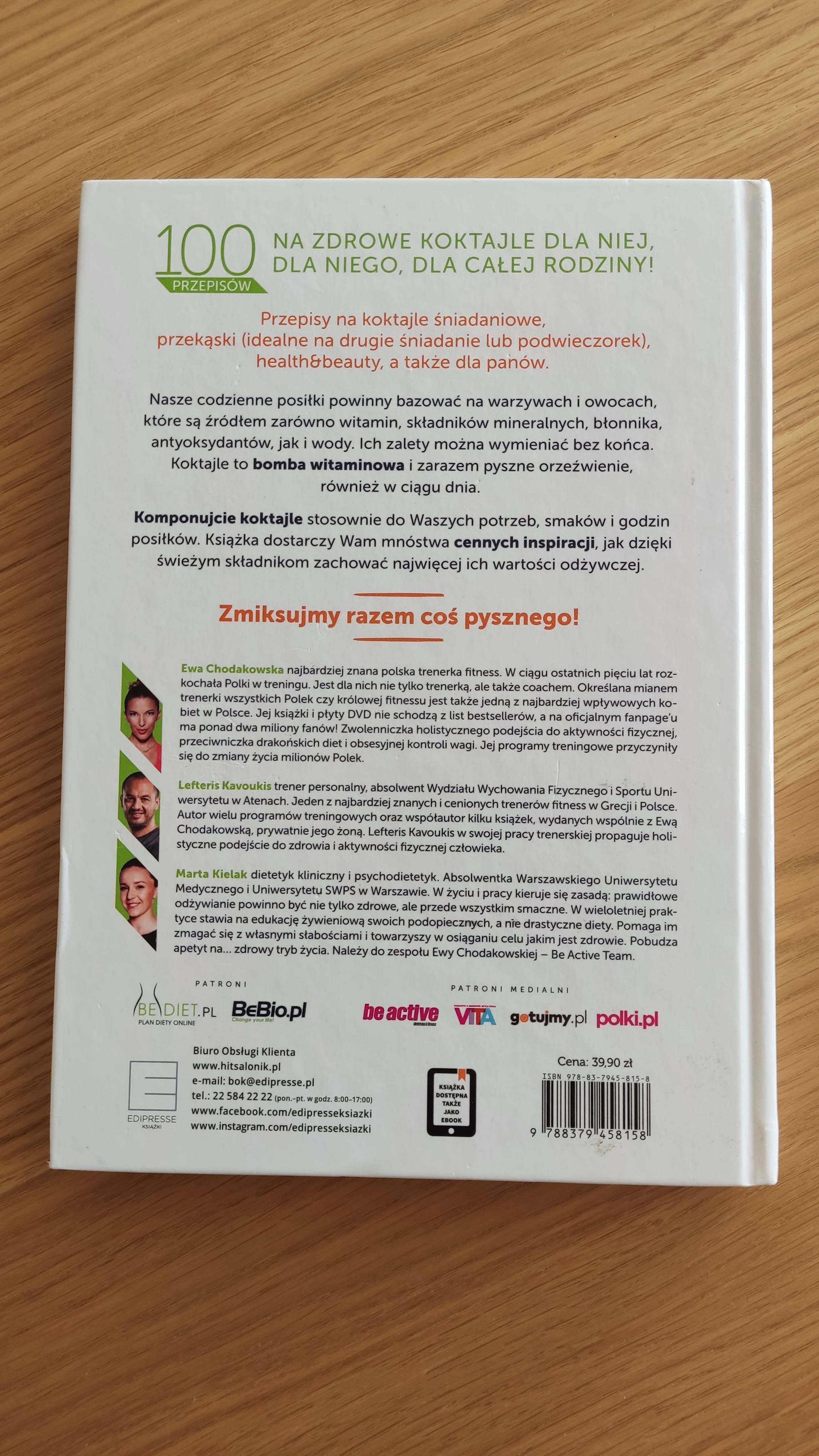 Książka: Zdrowe koktajle Ewa Chodakowską / 100 przepisów