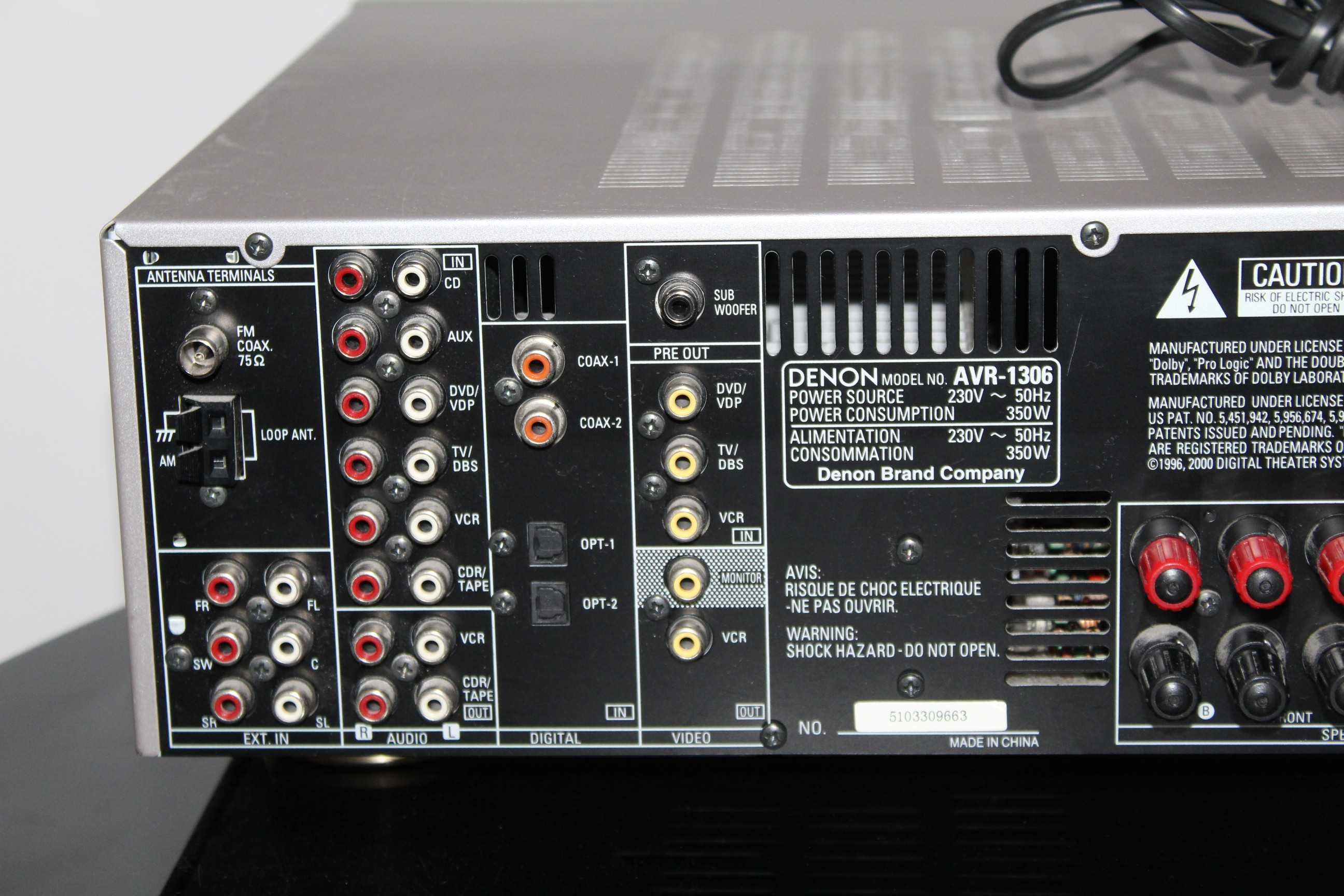 DENON AVR-1306 Amplituner wzmacniacz kino domowe optyk Wysyłka