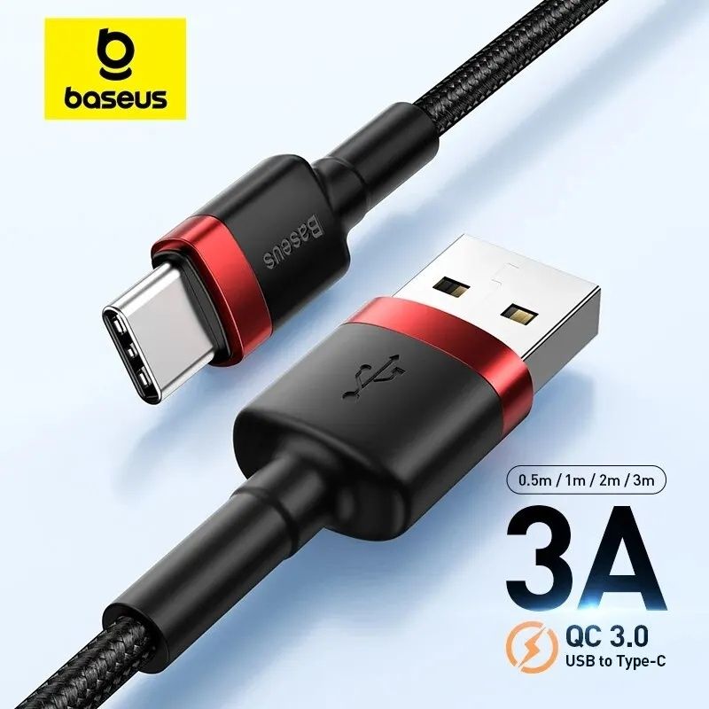 Кабель Baseus Cafule 3м для телефона iPhone Type-C Micro-USB