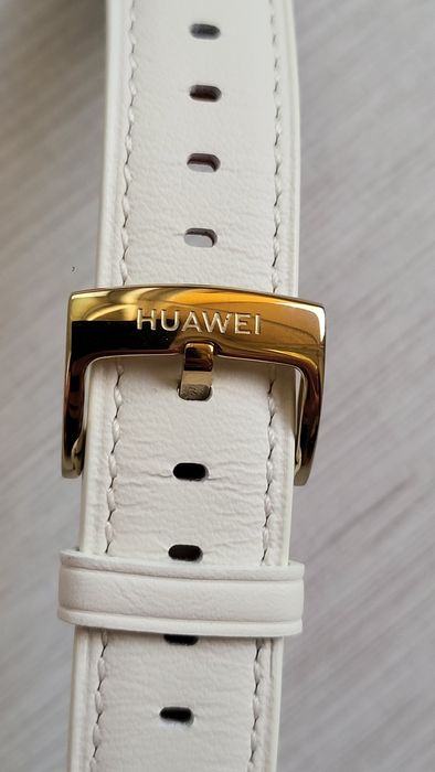 Pasek do zegarka Huawei 18mm kremowy oryginalny skórzany super stan