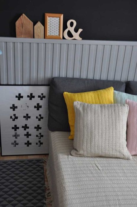 Poszewka w jodełkę Greta loft 45x45 warkocz na zamek do salonu beż