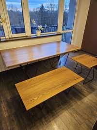 Zestaw loftowy stół stolik kawowy 3 elementy