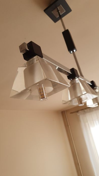 Lampa wisząca sztywna ciemny brąz srebro