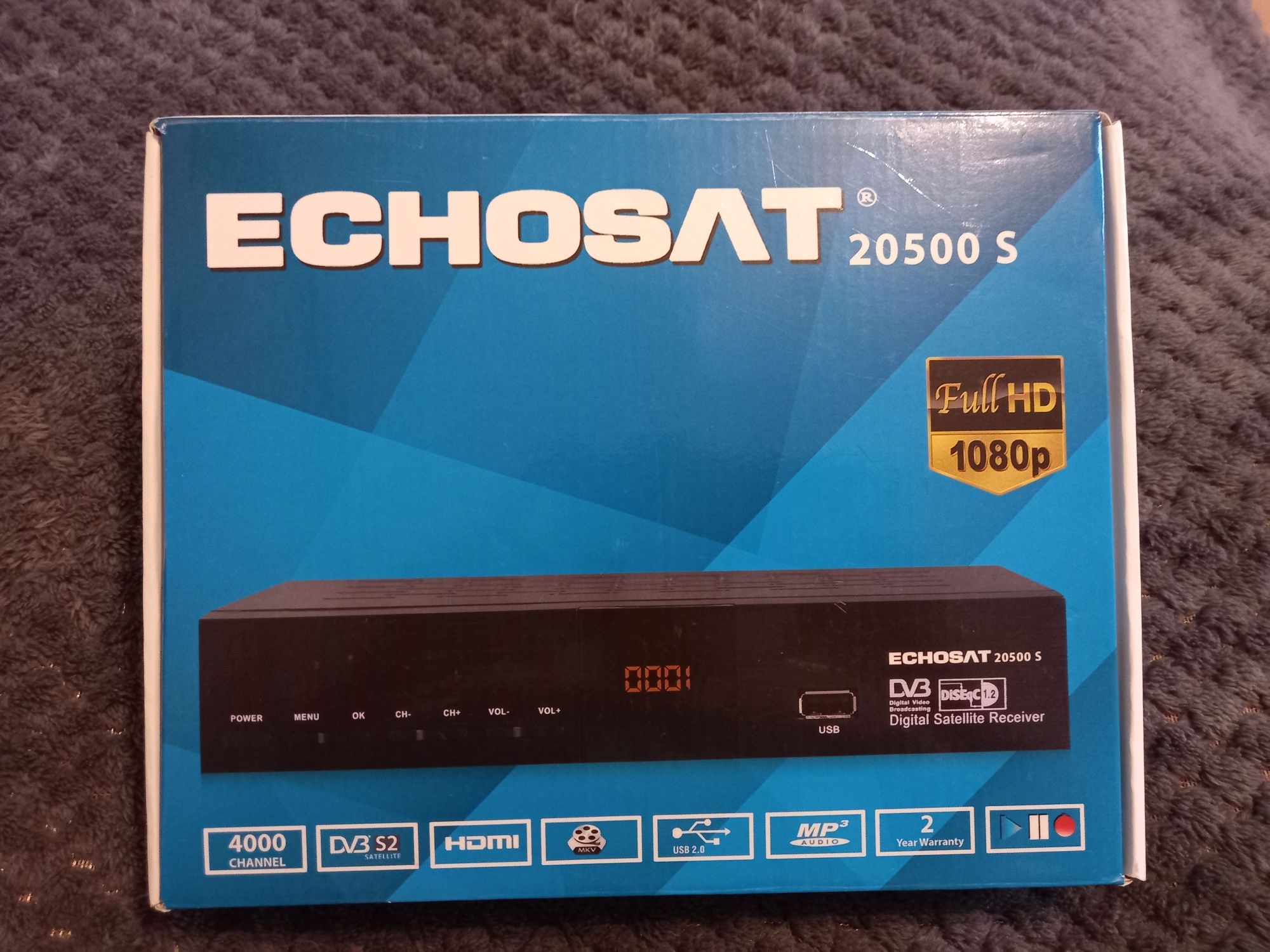 Tuner dekoder odbiornik DVB-S, DVB-S2 Echosat 20500 S FULL HD