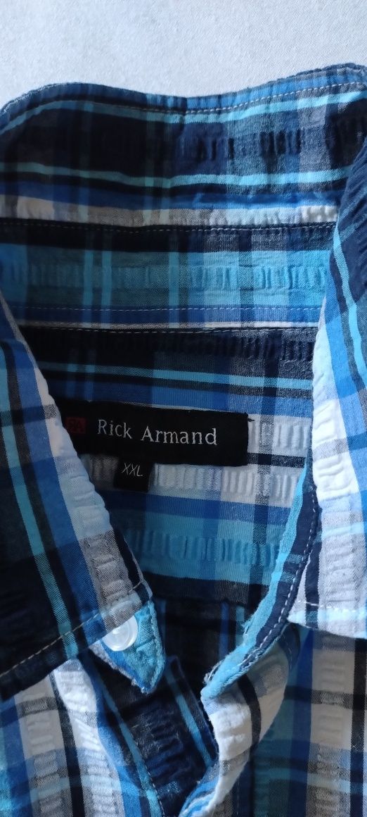 Męska koszula na upały ,krótki rękaw 100% bawełna Rick Armand