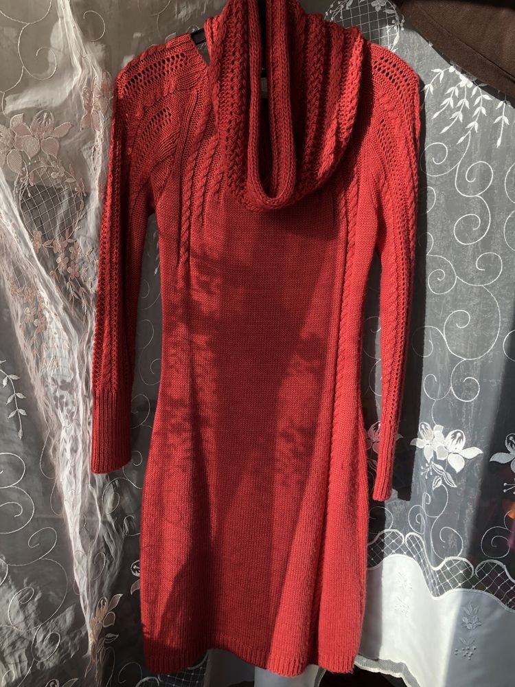 Утеплена сукня теракотового кольору