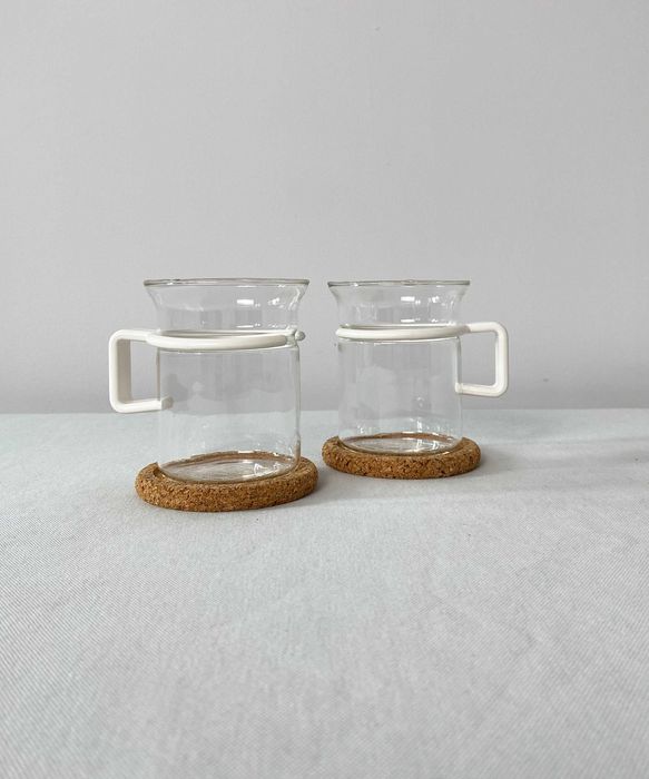 2 szklanki kubek | zestaw białe Bodun Bistro Duo | Dania vintage 80.