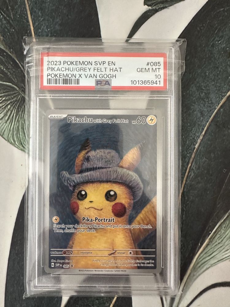 Pikachu with grey felt hat PSA 10