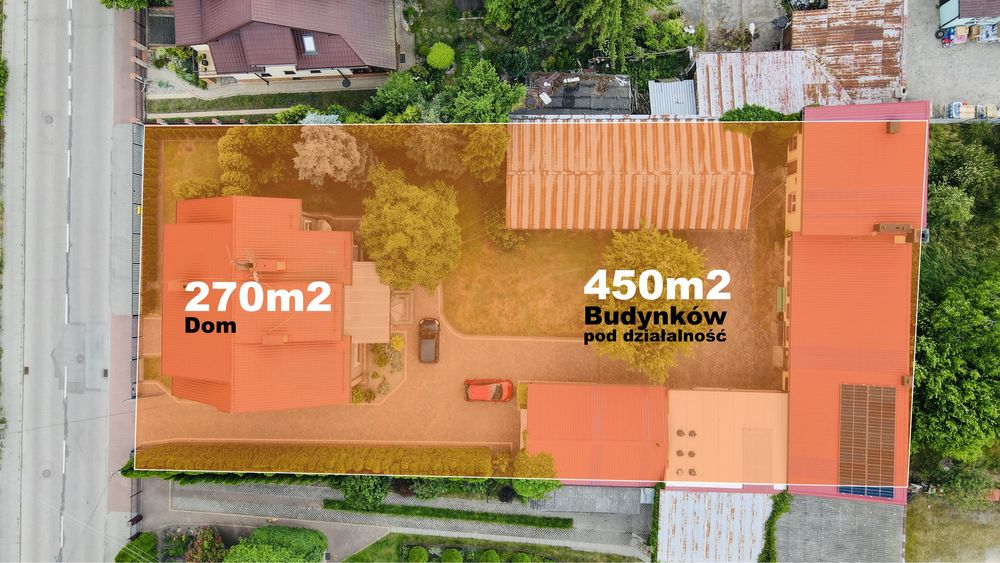 Wyjątkowy DOM 270 m2 + 450 m2 na działce 1600 m2 / IDEALNY POD BIZNES