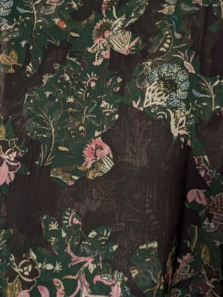 Zara Women sukienka mini floral rozszerzane rękawy