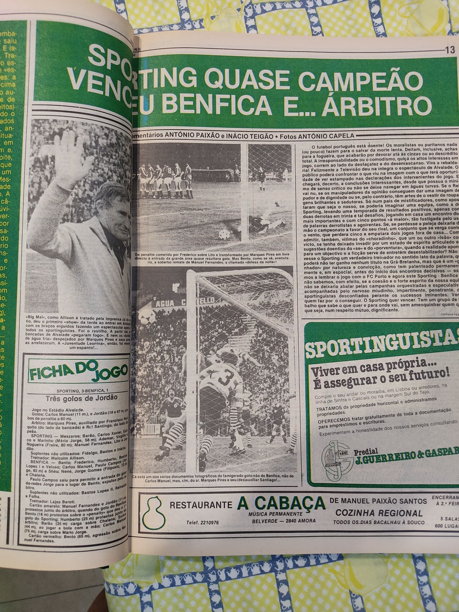 Jornal Sporting encadernado de 1981, 1983, 1985, 1986, 1988 a 1994