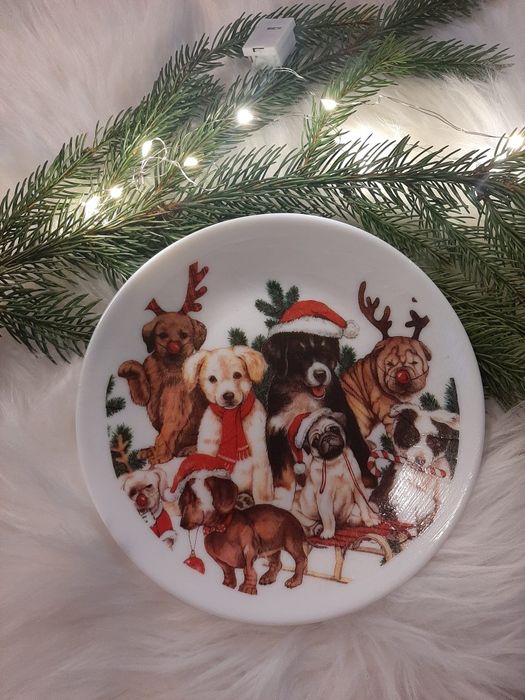 Talerz świąteczny pod opłatek Boże Narodzenie Wigilia ozdoby