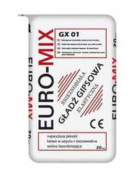 Śnieżnobiała gładź gipsowa elastyczna Euro-Mix GX 01 20kg