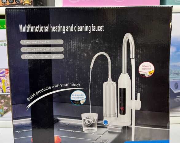 водонагреватель проточный + очиститель воды 2 крана смеситель бойлер