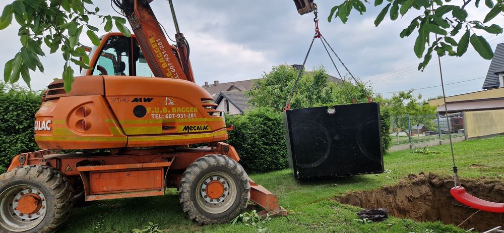 szambo kompleksowe podłączenie, kanalizacja, zbiornik na deszcz