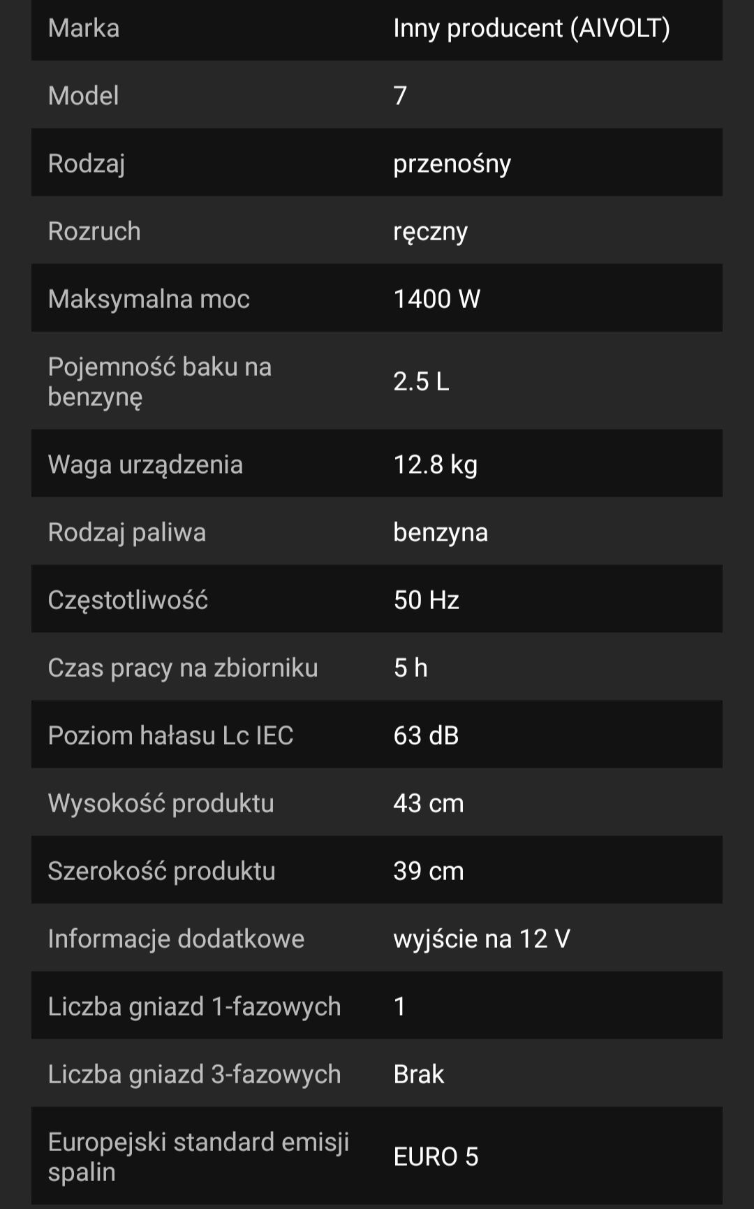 Agregat prądotwórczy Aivolt inwertorowy avr