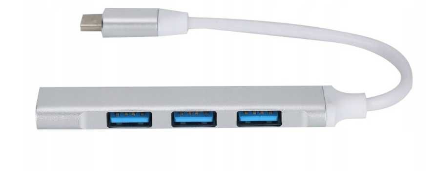 HUB adapter rozdzielacz USB 4 portów ,USB-C ,USB 3.0/2.0 slim ttst1604