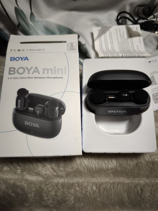 Microfone de lapela sem fios BOYA Boyamini para Android USB-C, microfo