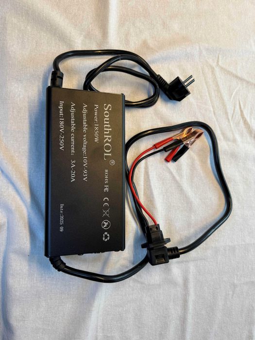 Ładowarka SouthROL 1850W–regulowane napięcie 10–93V, 3–20A – mocna