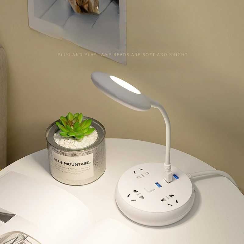 Светодиодная лампа ночник на гибкой ножке Led светильник USB павербанк