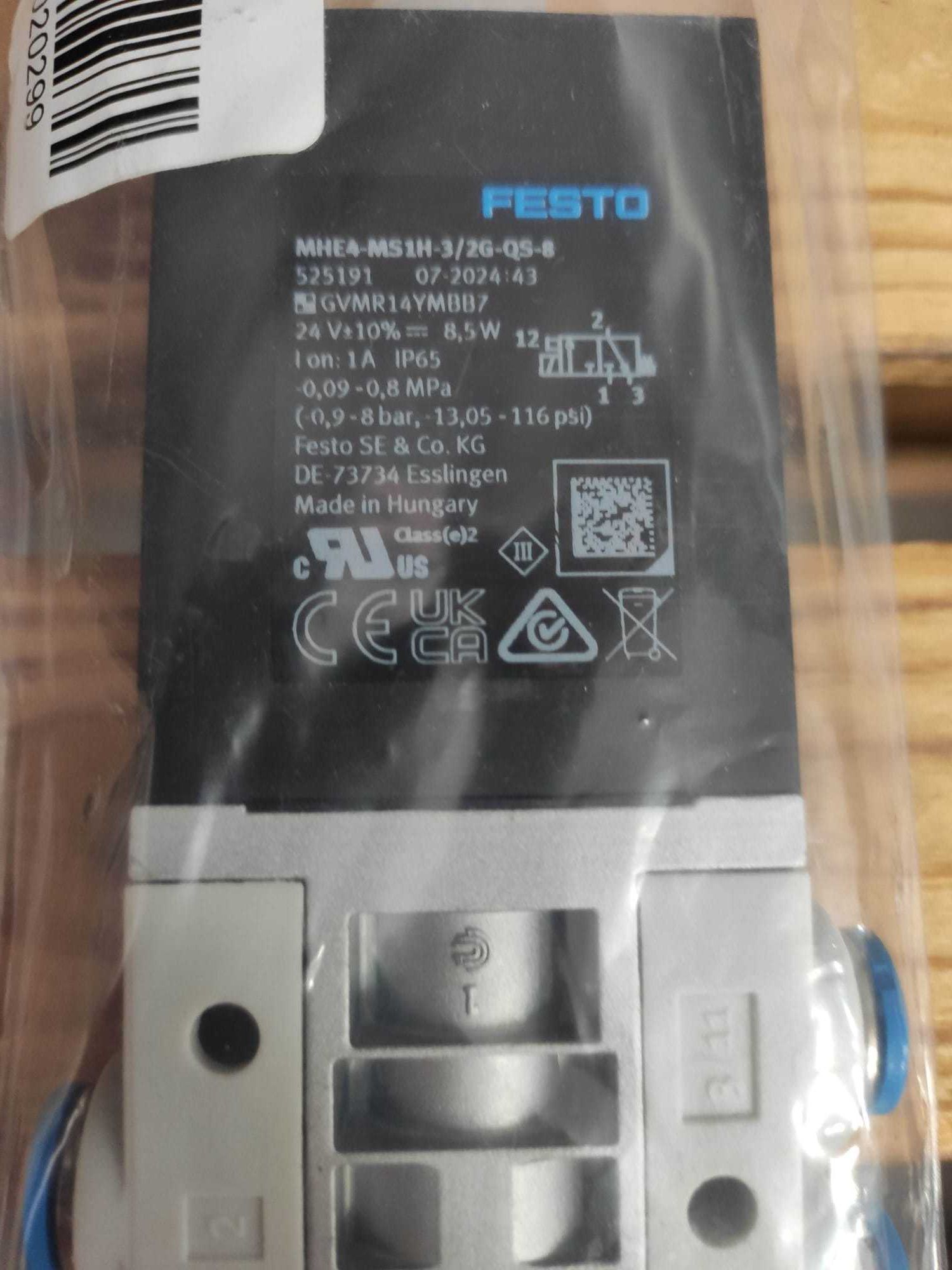 Festo Mhe4-MS1H-3/2G-QS-8 Elektrozawór