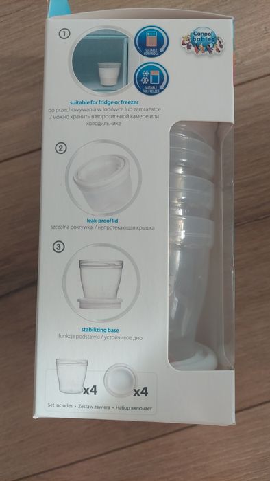 Canpol Pojemniki do Przechowywania Mleka i Pokarmu Pokarmu 4X1