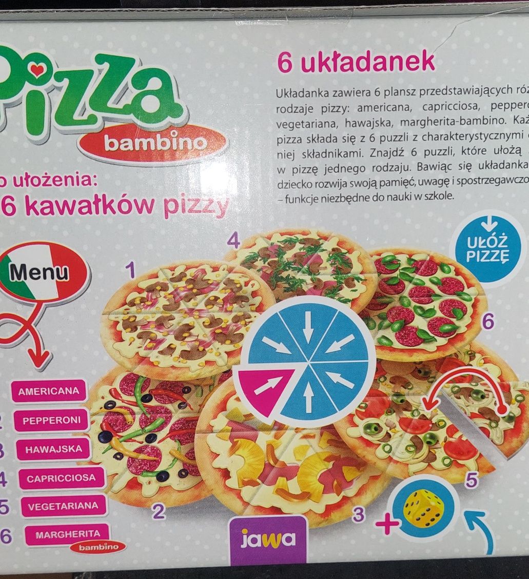 Gra układanka Pizza Bambino, Jawa, 6 uķładanek