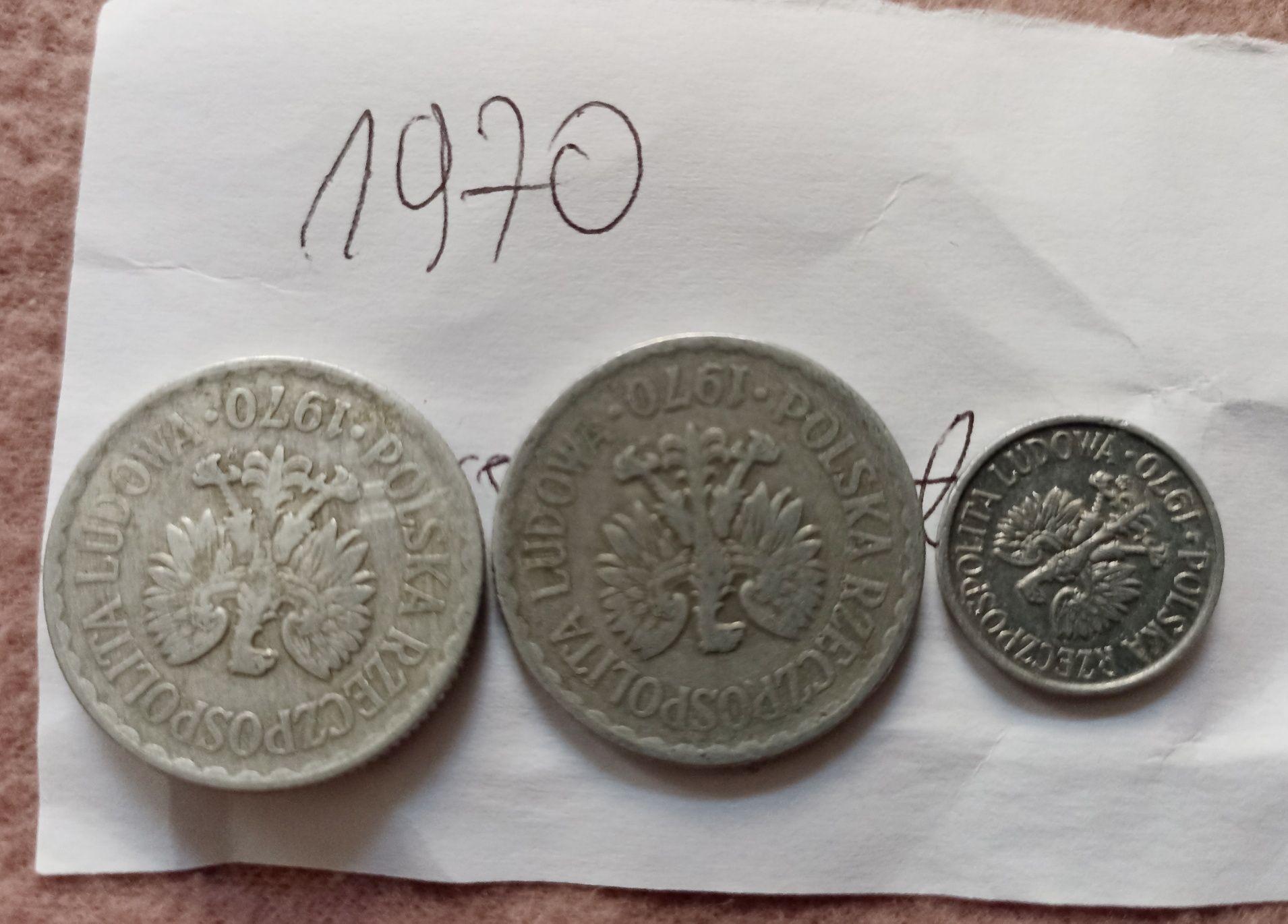 3 stare monety z 1970 roku
