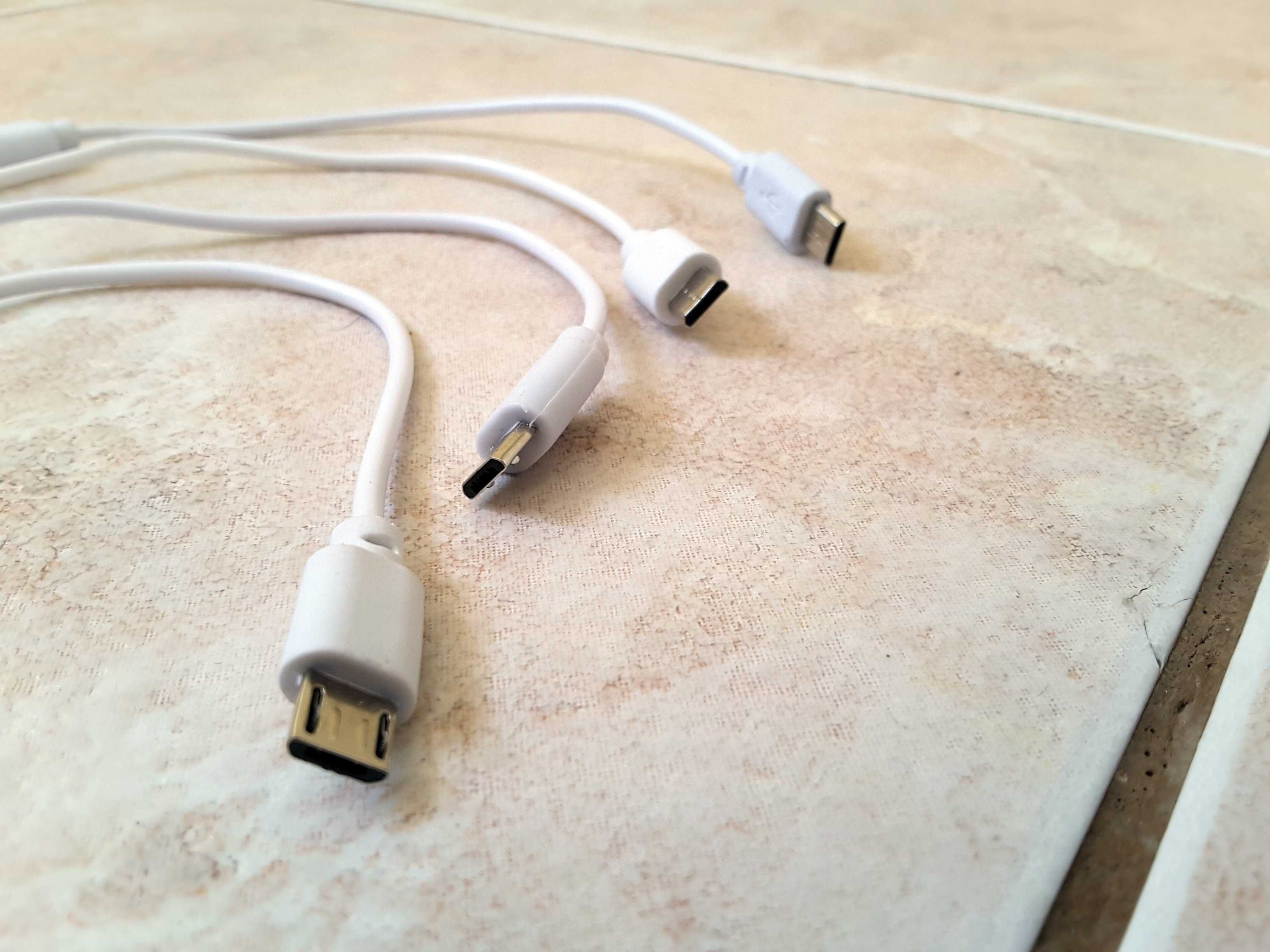 Kable  micro USB   krótkie   białe     4 szt.