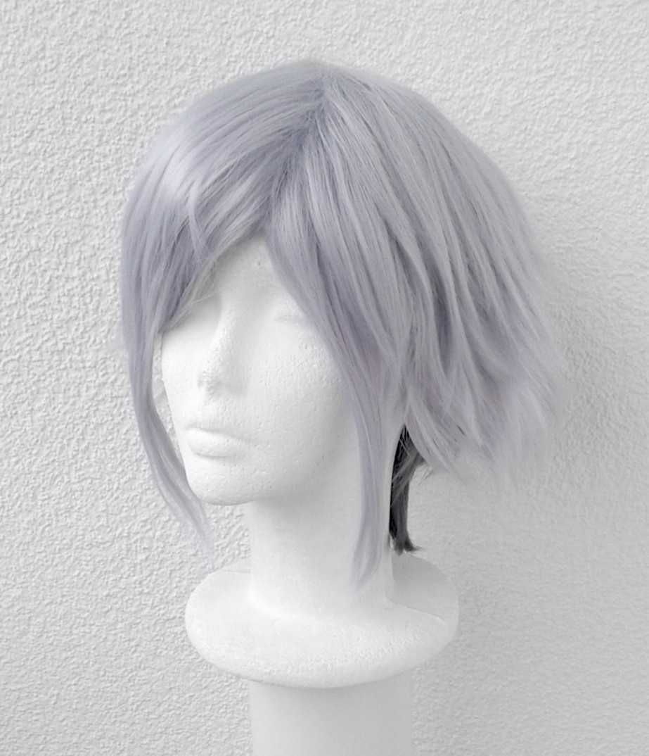 Decim Death Parade Szara krótka peruka ombre z grzywką cosplay wig