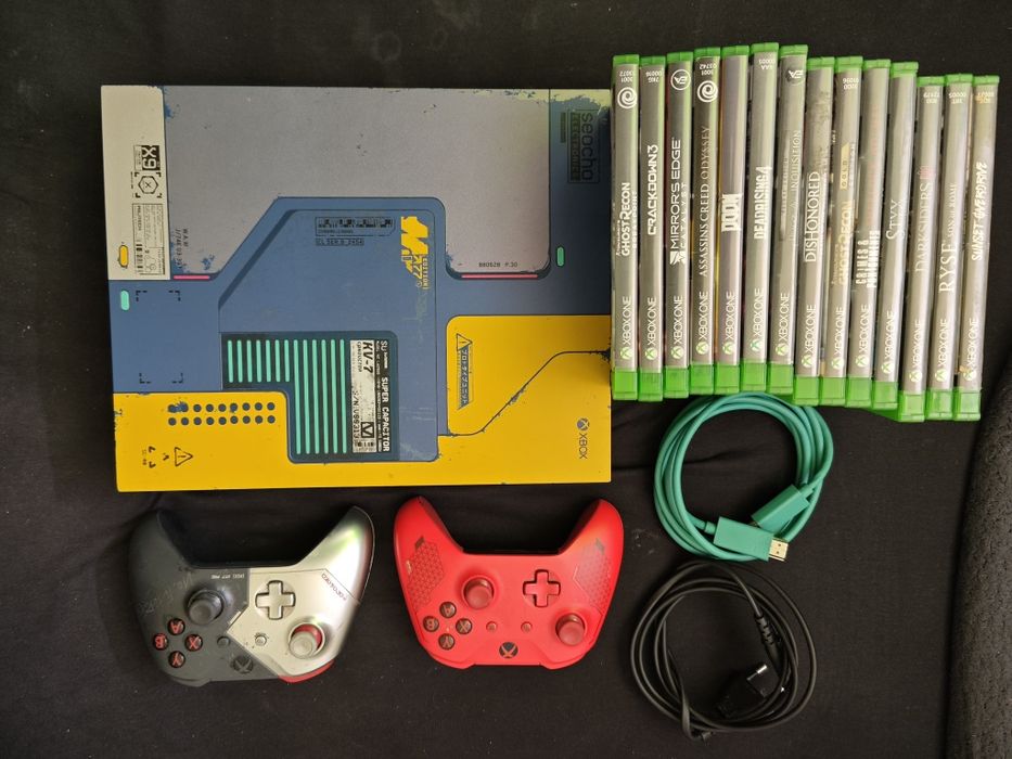 Xbox one edycja cyberpunk z 2 padami  i 14 grami