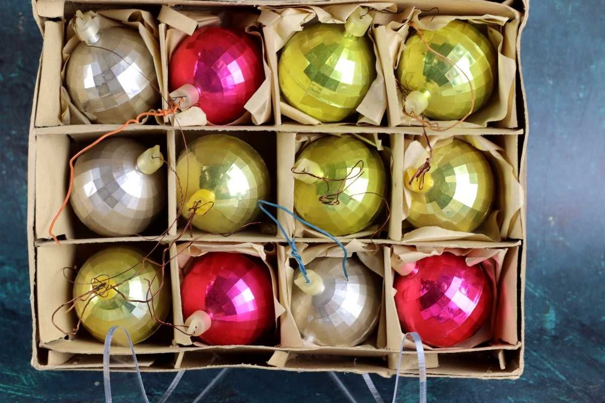 Bombki choinkowe prl zestaw bombek ozdoby świąteczne vintage stare