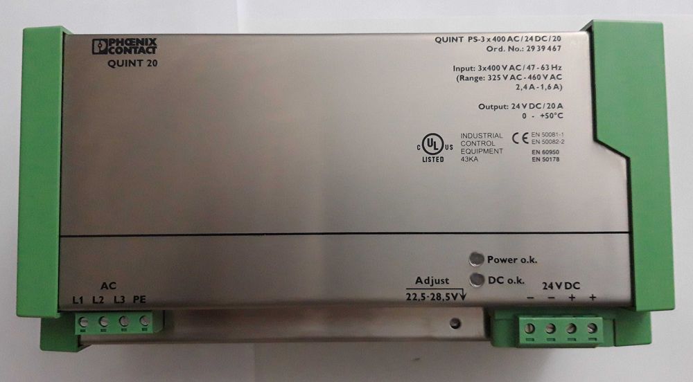 PHOENIX CONTACT - QUINT-PS-3X400AC/24DC/20A Power Supply Unit